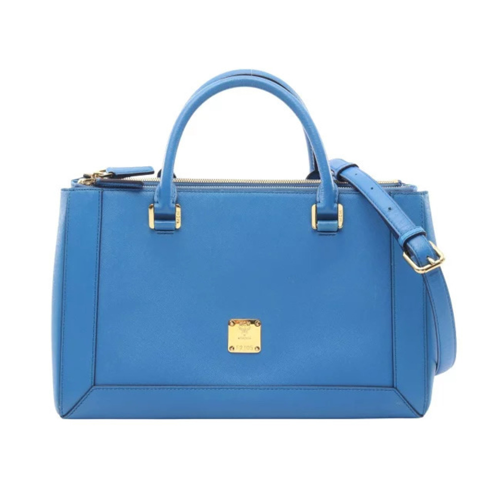 MCM Handbag Leather Blue